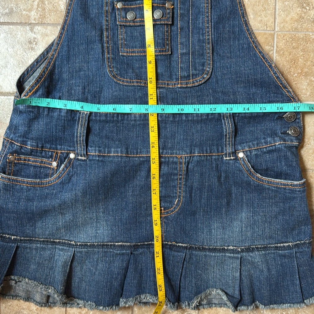 Vintage Y2K Denim Pleated Skirt Overall Mini Dress Hydraulic Premium Denim Jr 11 - Picture 11 of 11